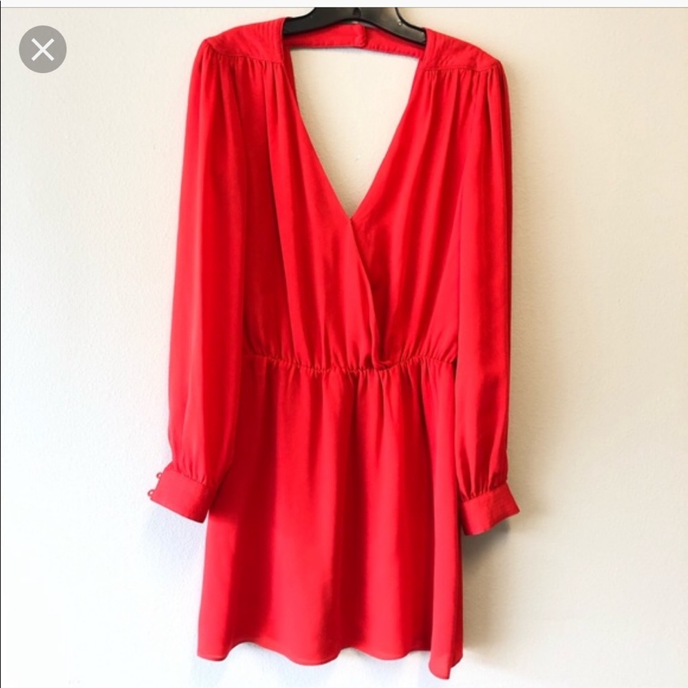 Parker red long-sleeve dress